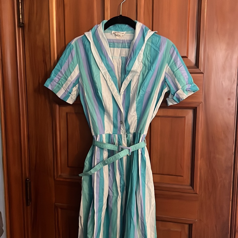 Vintage 1950s Striped Day Dress